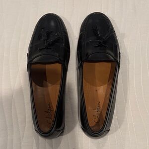 Cole Haan Black Leather Tassel Loafers for Men